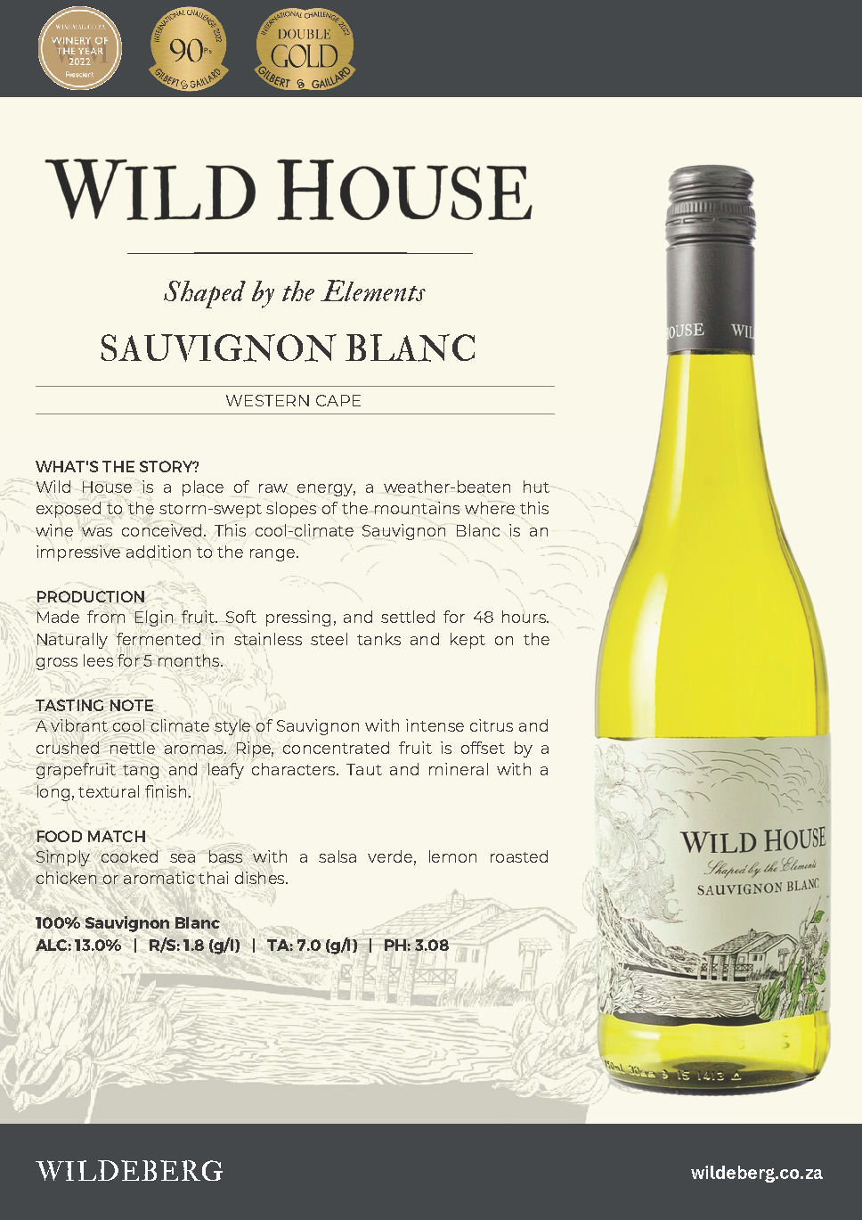 WILDEBERG WILD HOUSE SAUVIGNON BLANC 2023, 13.5%