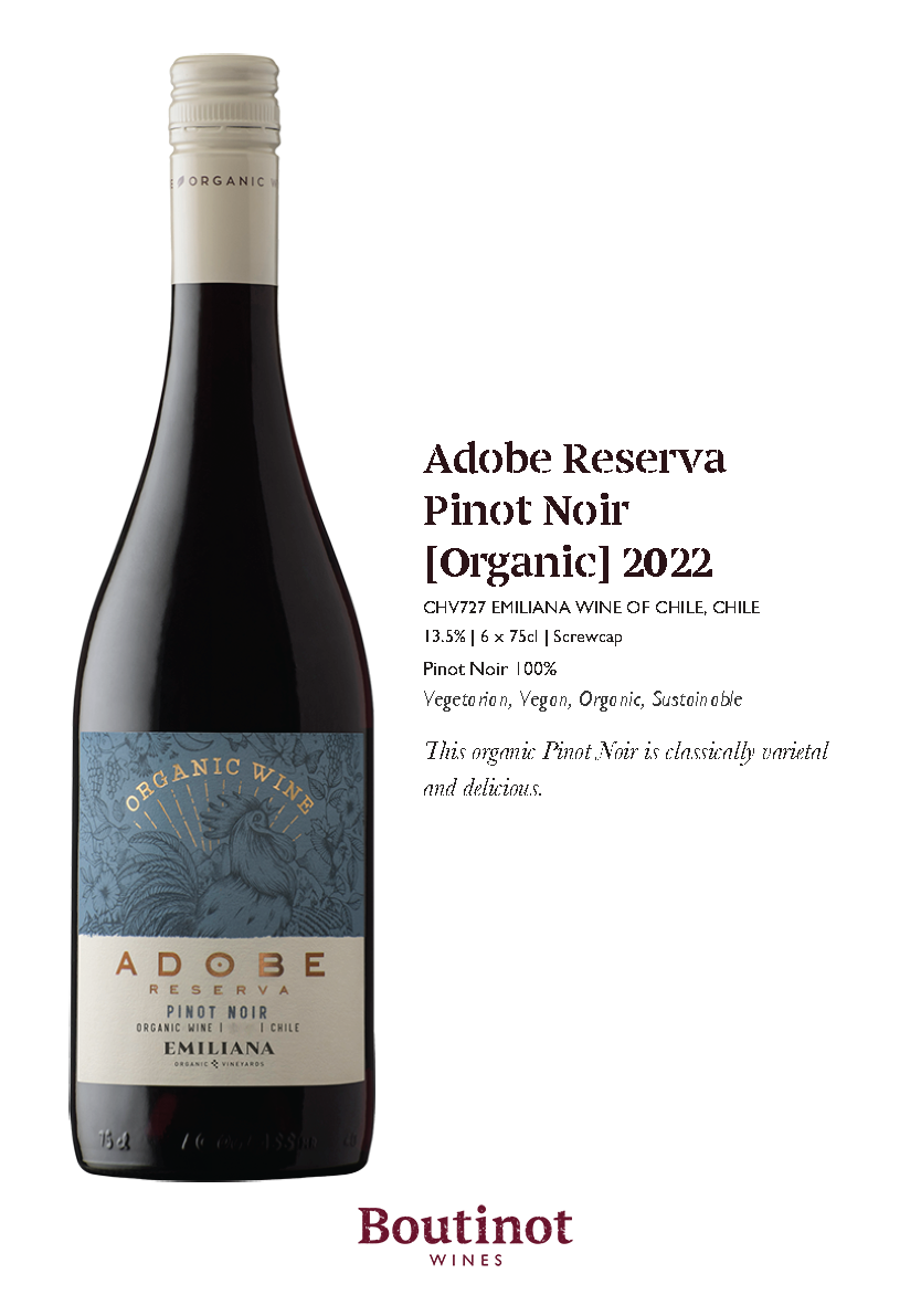 ADOBE EMILIANA PINOT NOIR ORGANIC 2022, 13.5%